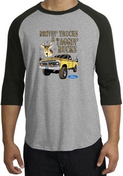 Ford Truck Raglan Shirt Driving and Tagging Bucks Grey/Black T-Shirt