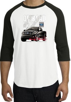 Ford Truck Raglan Shirt - F-150 4X4 Offroad Machine Adult White/Black