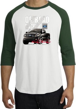 Ford Truck Raglan Shirt - F-150 4X4 Offroad Machine Adult White/Forest