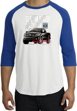 Ford Truck Raglan Shirt - F-150 4X4 Offroad Machine Adult White/Royal