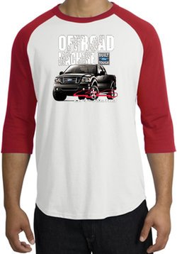 Ford Truck Raglan Shirt - F-150 4X4 Offroad Machine White/Red T-Shirt