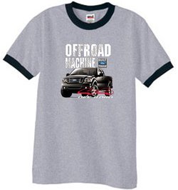 Ford Truck Ringer T-Shirt - F-150 4X4 Offroad Machine Adult Grey/Black