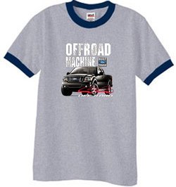 Ford Truck Ringer T-Shirt - F-150 4X4 Offroad Machine Adult Grey/Navy