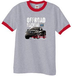 Ford Truck Ringer T-Shirt - F-150 4X4 Offroad Machine Adult Grey/Red