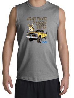 Ford Truck Shirt Driving and Tagging Bucks Muscle Shirt Sports Grey