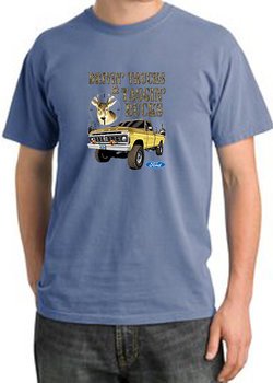Ford Truck Shirt Driving and Tagging Bucks Pigment Dyed Tee Night Blue
