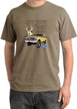 Ford Truck Shirt Driving and Tagging Bucks Pigment Dyed Tee Sandstone