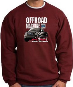 Ford Truck Sweatshirt - F-150 4X4 Offroad Machine Maroon Sweat Shirt