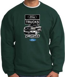 Ford Truck Sweatshirt - F-150 Truck Adult Dark Green Sweat Shirt