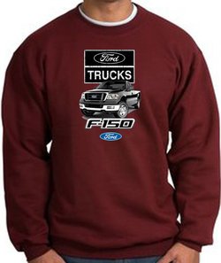 Ford Truck Sweatshirt - F-150 Truck Adult Maroon Sweat Shirt