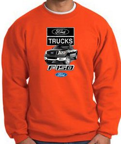 Ford Truck Sweatshirt - F-150 Truck Adult Orange Sweat Shirt