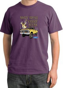 Ford Truck T-Shirt Driving and Tagging Bucks Pigment Dyed Tee Plum