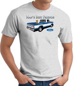 Ford Truck T-Shirt - Man's Best Friend Adult Ash Tee Shirt