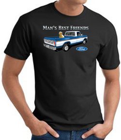 Ford Truck T-Shirt - Man's Best Friend Adult Black Tee Shirt