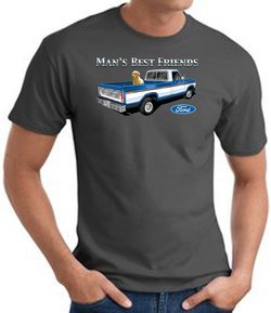 Ford Truck T-Shirt - Man's Best Friend Adult Charcoal Tee Shirt