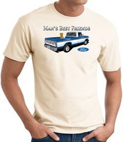 Ford Truck T-Shirt - Man's Best Friend Adult Natural Tee Shirt