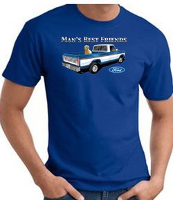 Ford Truck T-Shirt - Man's Best Friend Adult Royal Tee Shirt