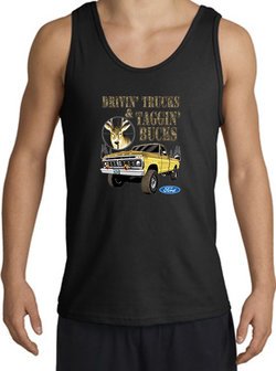 Ford Truck Tank Top - Driving and Tagging Bucks Adult Black Tanktop