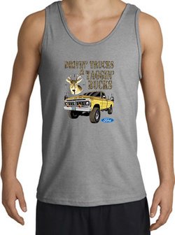 Ford Truck Tank Top Driving and Tagging Bucks Sports Grey Tanktop