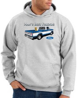 Ford Trucks Hoodie Hooded Sweatshirt Mans Best Friend Ash Hoody