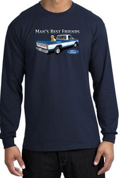 Ford Trucks Long Sleeve Shirt - Man's Best Friend Adult Navy T-Shirt