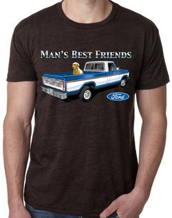 Ford Trucks Shirt Man's Best Friend Mens Burnout Tee T-Shirt