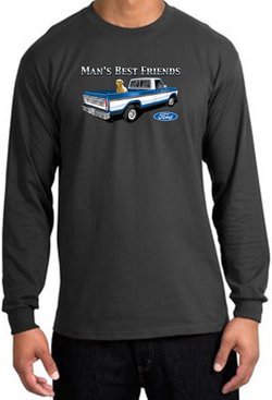 Ford Trucks Shirt Mans Best Friend  Long Sleeve Shirt Charcoal