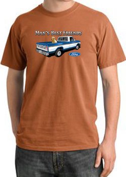 Ford Trucks Shirt Mans Best Friend Pigment Dyed Tee Burnt Orange