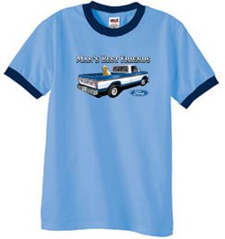 Ford Trucks Shirt Mans Best Friend Ringer Tee Carolina Blue/Navy