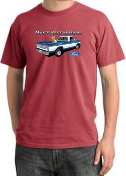 Ford Trucks Shirts Mans Best Friend Pigment Dyed Tee Dashing Red