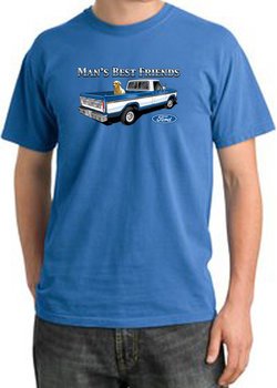 Ford Trucks Shirts Mans Best Friend Pigment Dyed Tee Medium Blue