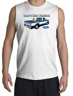 Ford Trucks Shooter Shirt - Man's Best Friend Adult White Muscle Shirt