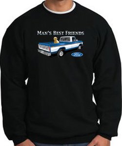 Ford Trucks Sweatshirt - Man's Best Friend Adult Black Sweat Shirt