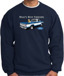 Ford Trucks Sweatshirt - Man's Best Friend Adult Navy Sweat Shirt