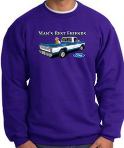 Ford Trucks Sweatshirt - Man's Best Friend Adult Purple Sweat Shirt