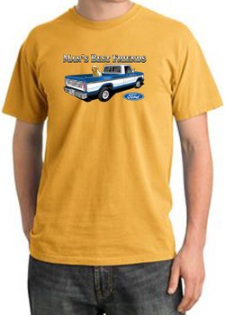 Ford Trucks T-Shirt Mans Best Friend Pigment Dyed Tee Mustard