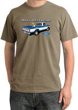 Ford Trucks T-Shirt Mans Best Friend  Pigment Dyed Tee Sandstone