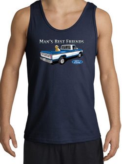 Ford Trucks Tank Top - Man's Best Friend Adult Navy Tanktop