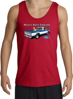 Ford Trucks Tank Top - Man's Best Friend Adult Red Tanktop