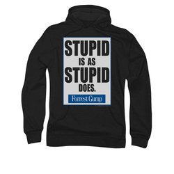 Forrest Gump Hoodie Sweatshirt Stupid Is As Stupid Does Black Adult Hoody Sweat Shirt