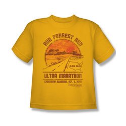 Forrest Gump Shirt Kids Ultra Marathon Gold Youth Tee T-Shirt
