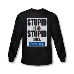 Forrest Gump Shirt Stupid Is As Stupid Does Long Sleeve Black Tee T-Shirt