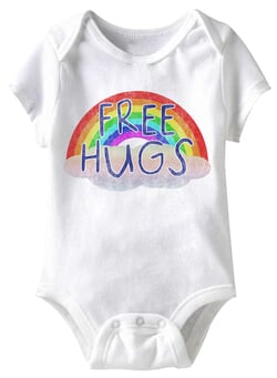 Click to get Free Hugs Funny Baby Romper White Infant Babies Creeper