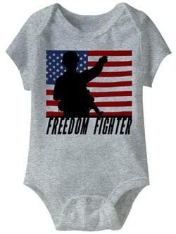 Click to get Freedom Fighter Funny Baby Romper Grey Infant Babies Creeper
