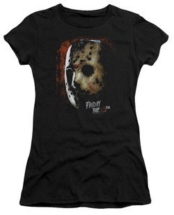 Friday the 13th Juniors Shirt Jason Voorhees Mask Black T-Shirt