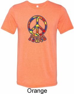Funky Peace Mens Tri Blend Crewneck Shirt
