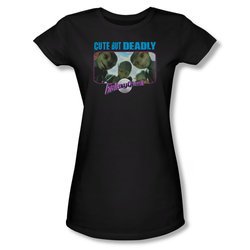 Galaxy Quest Shirt Juniors Cute But Deadly Black Tee T-Shirt