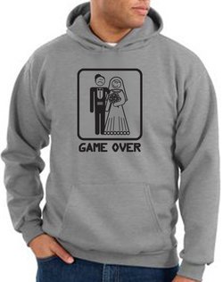 Game Over Hoodie Funny Marriage Athletic Heather Hoody