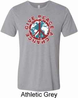 Give Peace A Chance Mens Tri Blend Crewneck Shirt