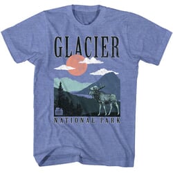 Click to get Glacier National Park Adult Tshirt  Light Blue Heather